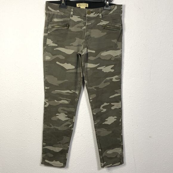 Democracy Abroad Technology Women Gray/Cream Camouflage Print Pants Size 12 - Picture 1 of 6